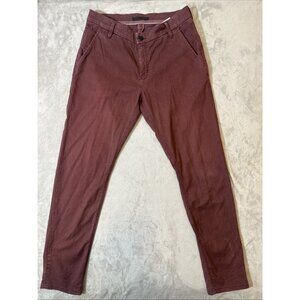 DU/ER Men’s Performance Stretch Chino Pants Burgundy Red 34x32